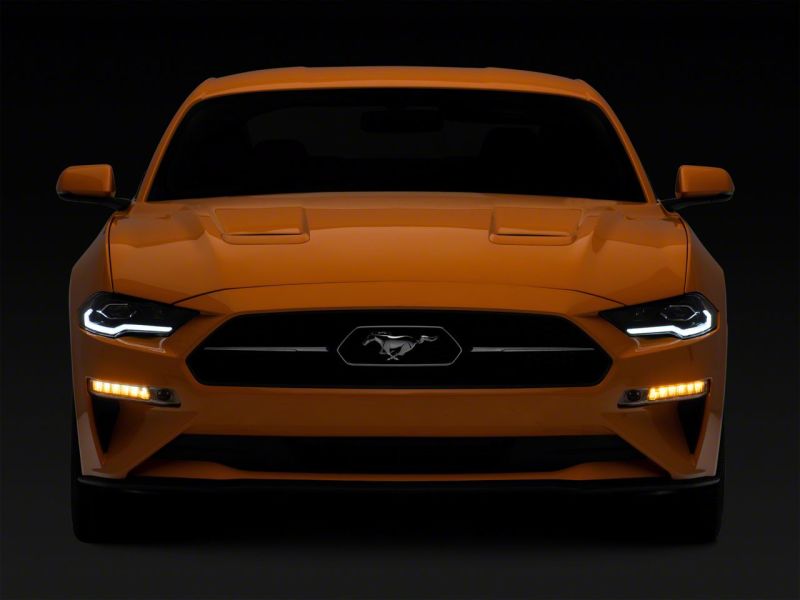 Phares de projecteur à LED Raxiom 18-23 Ford Mustang GT EcoBoost - Boîtier noir (lentille transparente)