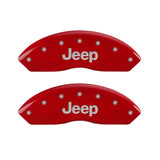 Couvre-étriers MGP 4 gravés avant et arrière JEEP finition rouge argent ch