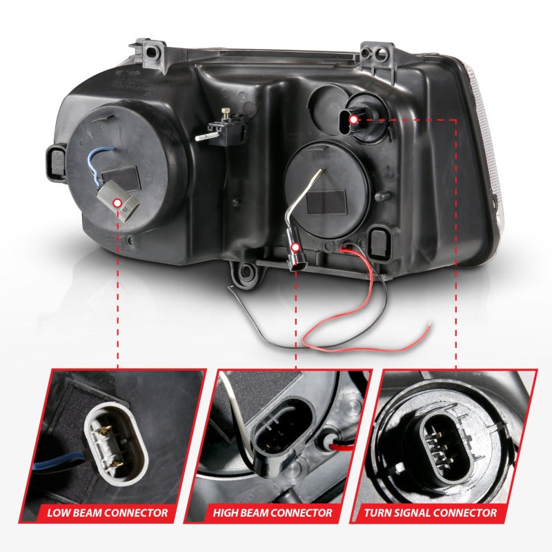 Phares de projecteur ANZO 2005-2010 Chrysler 300C avec halo chromé (CCFL) G2
