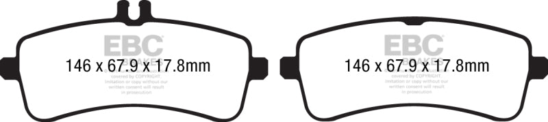 Plaquettes de frein arrière EBC 94-95 Mercedes-Benz SL320 3.2L Bluestuff