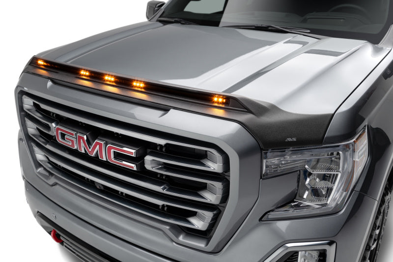 Capot de protection à profil bas Aeroskin AVS 19-22 GMC Sierra 1500 avec lumières - Noir