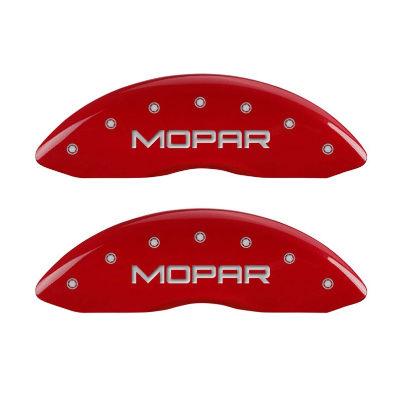Couvre-étriers MGP 4 gravés à l'avant JEEP Logo de calandre JEEP gravé à l'arrière Finition rouge argent ch