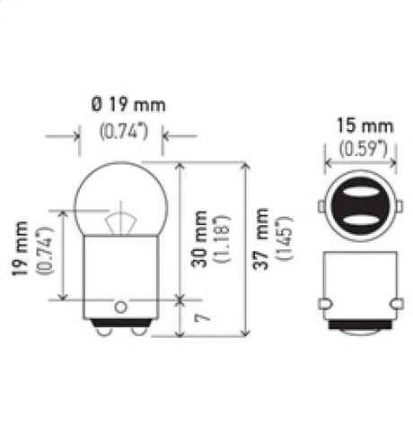 Ampoule Hella 90 12V 8W BA15d G6