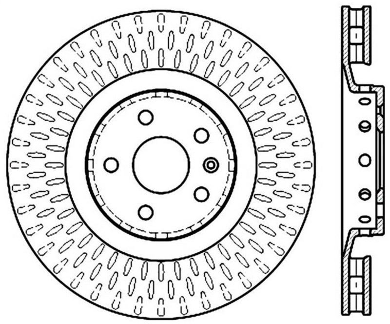 Disque de frein sport gauche percé et fendu StopTech pour Cadillac CTS-V 2009