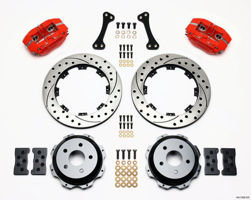 Wilwood Dynapro Rear Kit 12.19in Drilled Red Subaru Impreza WRX