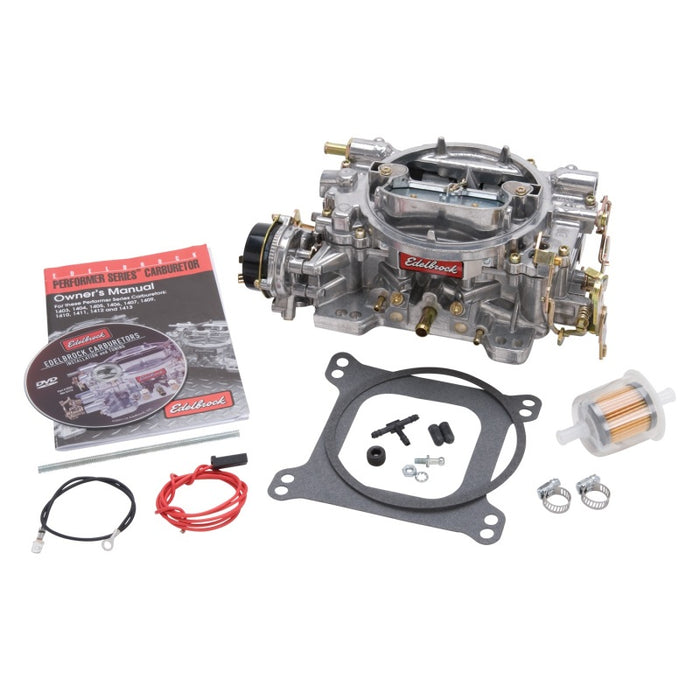 Carburateur Edelbrock Performer Series 4 corps 600 CFM starter électrique finition satinée