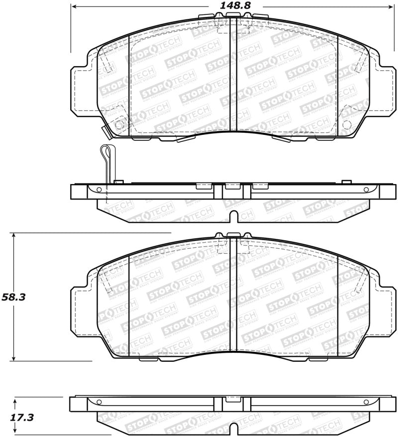 Plaquettes de frein avant StopTech Performance 11-14 Acura TSX
