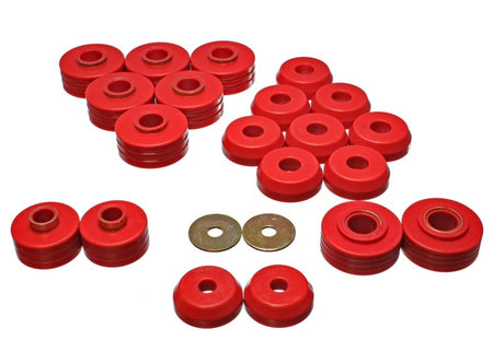 Ensemble de supports de carrosserie rouges Energy Suspension 80-96 Ford Bronco 4WD
