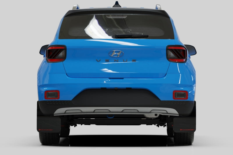 Rally Armor 20-22 Hyundai Venue Black Mud Flap Grey Logo