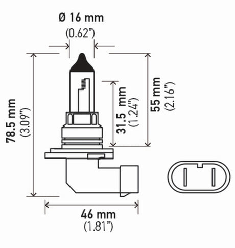 Ampoule Hella 9006/Hb4 12V 55W P22D T4 (2)