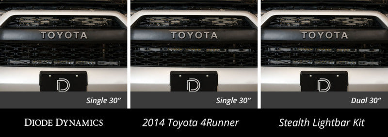 Diode Dynamics 14-19 Toyota 4Runner SS30 Dual Stealth Lightbar Kit - White Driving