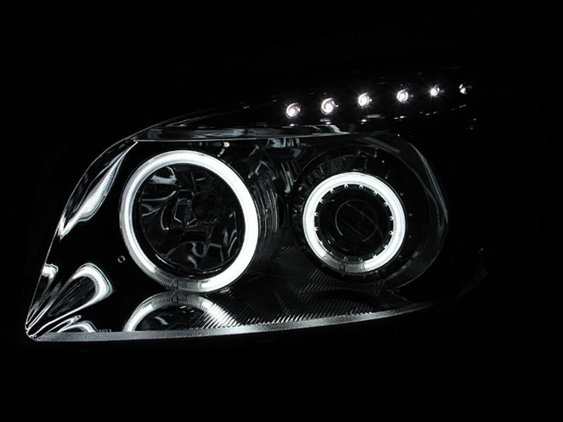 Phares de projecteur ANZO 2006-2008 Toyota Rav4 avec halo noir