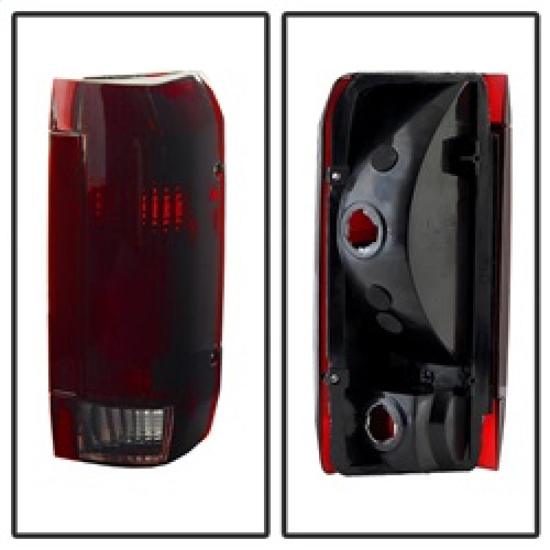 xTune Ford Bronco F150 F250 F350 F450 92-96 OE Style Tail Lights Red Smoked ALT-JH-FB92-OE-RSM
