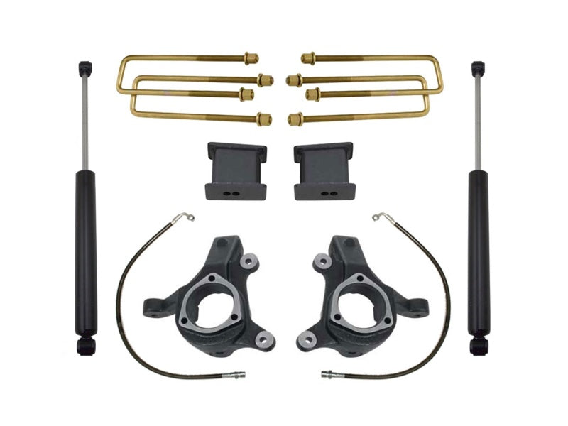 MaxTrac 07-16 GM C1500 2WD avec suspension en acier moulé. Kit de levage de broche 3 po/1 po avec amortisseurs MaxTrac