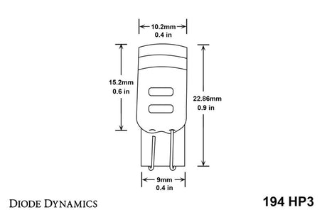 Ampoule LED Diode Dynamics 194 HP3 LED - Froid - Blanc Court (Simple)