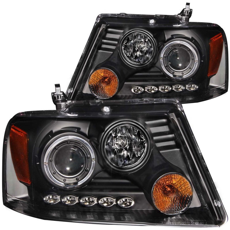 Phares de projecteur ANZO 2004-2008 Ford F-150 avec halo et LED noir G2
