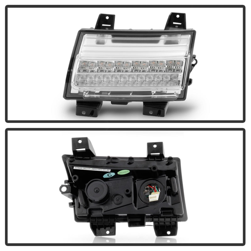 Feux de pare-chocs avant à LED Spyder Jeep Wrangler 2018-2019 (modèle LED uniquement) - Signal séquentiel - Chrome