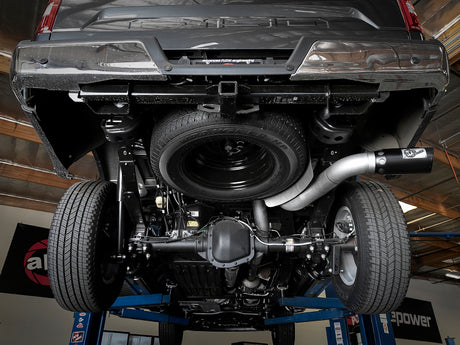 aFe Large Bore-HD 4 po 409 SS DPF-Échappement arrière 18-19 Ford F-150 V6-3.0L (td) avec embout noir