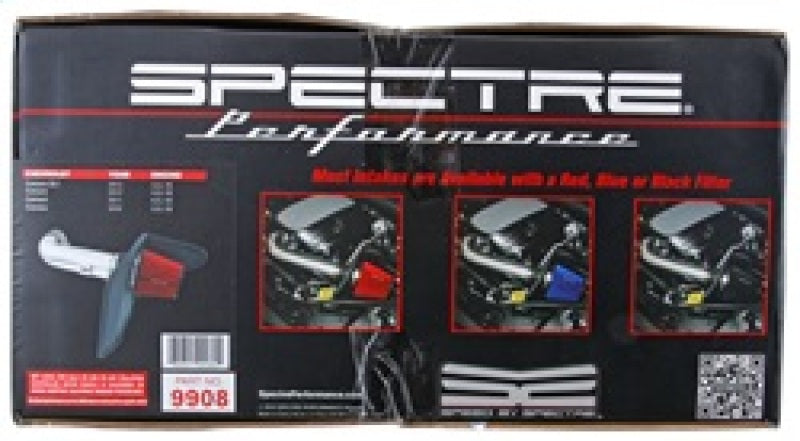 Kit d'admission d'air Spectre 10-12 Chevy Camaro V8-6.2LF/I - Anodisé transparent avec filtre rouge