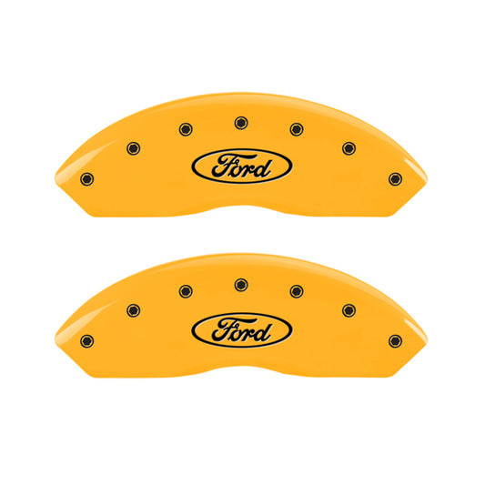 MGP 4 Caliper Covers Engraved F & R Oval Logo/Ford Yellow Finish Black Char 2009 Ford Explorer