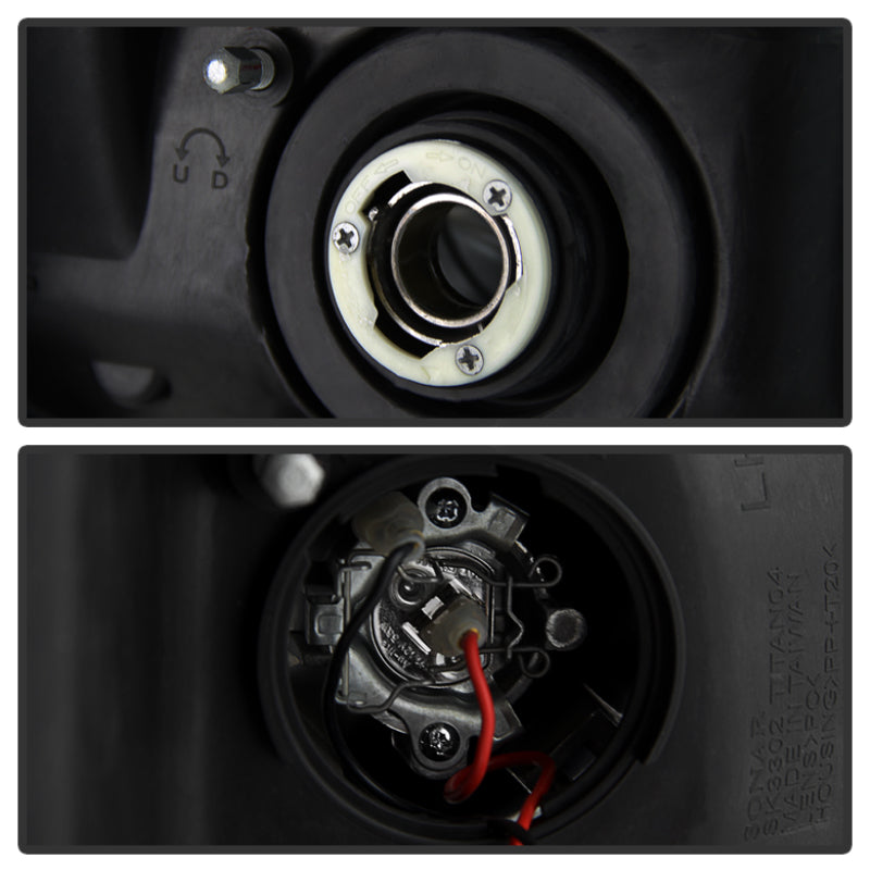 Phares de projecteur LED Halo LED Blk pour Nissan Titan 04-14/Armada 04-07 Spyder PRO-YD-NTI04-HL-BK