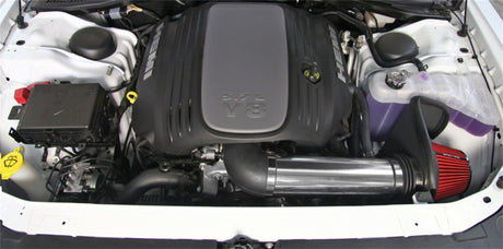 Kit d'admission d'air Spectre 11-17 Dodge Challenger/Charger 5,7 L V8 - Poli avec filtre rouge