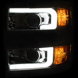 Phares de projecteur ANZO 15-17 Chevrolet Silverado 2500HD / 3500HD Chrome avec jante chromée