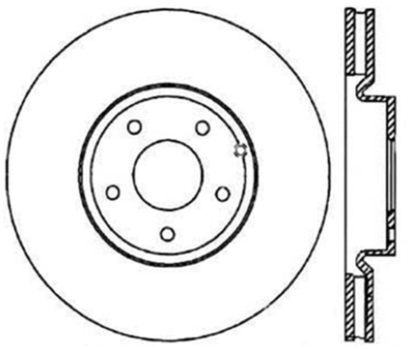 Rotor arrière droit fendu et percé StopTech SportStop 6/02-08 Nissan 350Z / 8/02-04 Infiniti G35