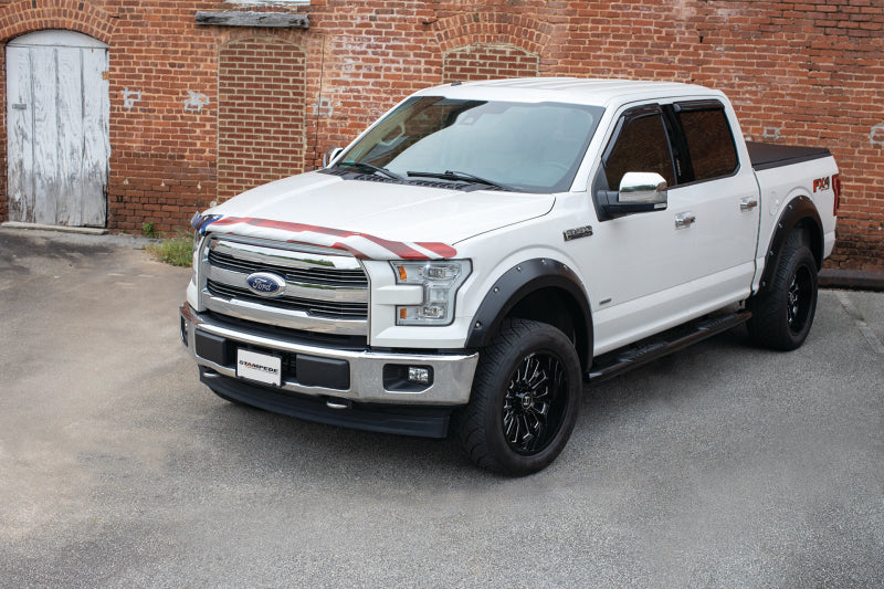 Déflecteur de vent latéral Tape-Onz pour camionnette Ford F-150 Crew Cab Stampede 2015-2019 4 pièces - Fumé