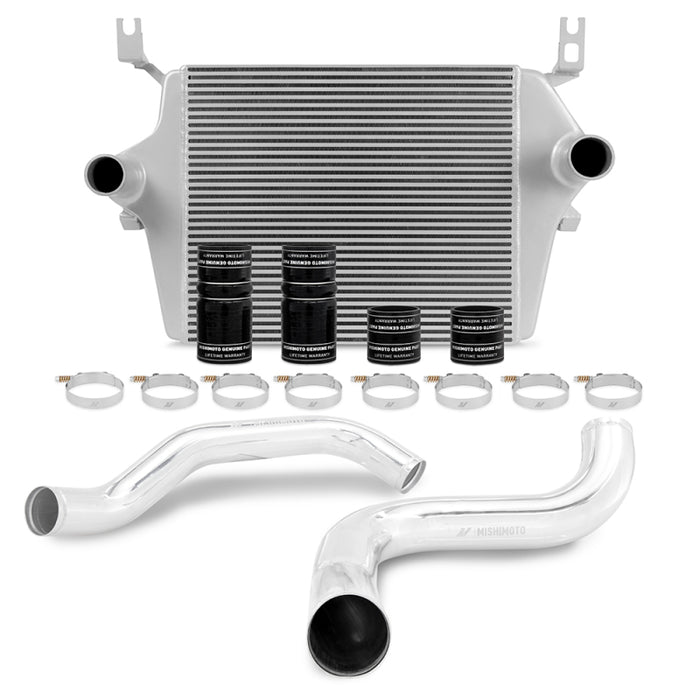 Kit refroidisseur intermédiaire Mishimoto 99-03 Ford 7,3 L Powerstroke PSD Silver avec tuyaux polis