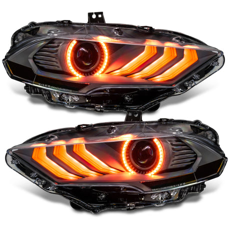 Phares à DEL Dynamic ColorSHIFT pour Ford Mustang 18-23 d'Oracle Lighting - Série noire VOIR LA GARANTIE