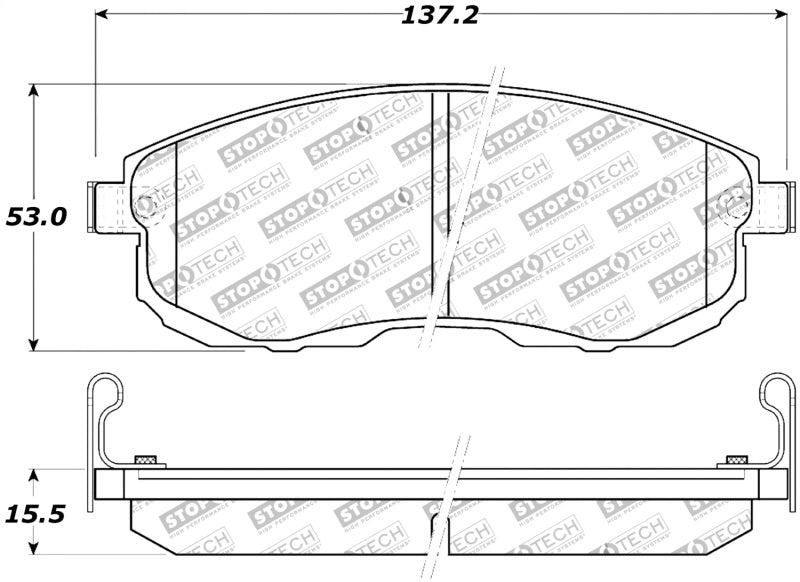 Plaquettes de frein avant StopTech Street Touring 02-04 Infiniti I30/I35 / 02-06 Nissan Altima