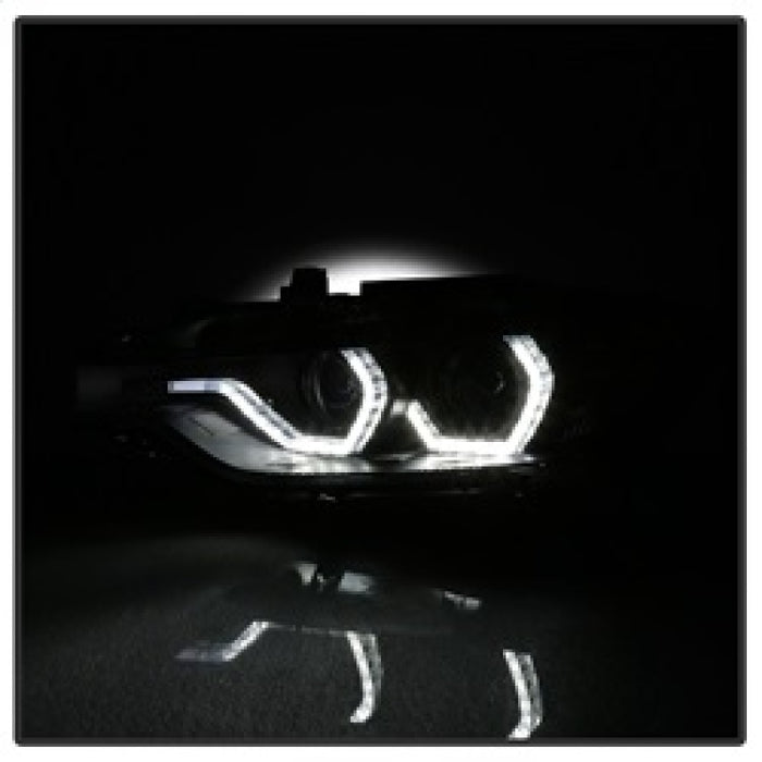 Phares de projecteur Spyder 12-14 BMW F30 Série 3 4DR - LED DRL - Noir (PRO-YD-BMWF3012-DRL-BK)