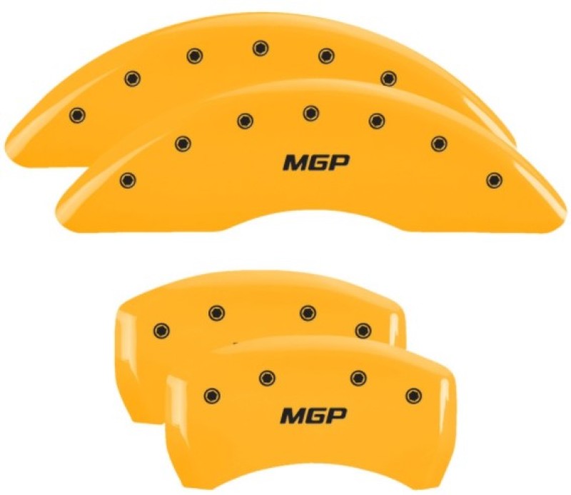 MGP 4 Caliper Covers Engraved Front & Rear MGP Yellow Finish Black Char 2018 Mercedes-Benz GLE43 AMG