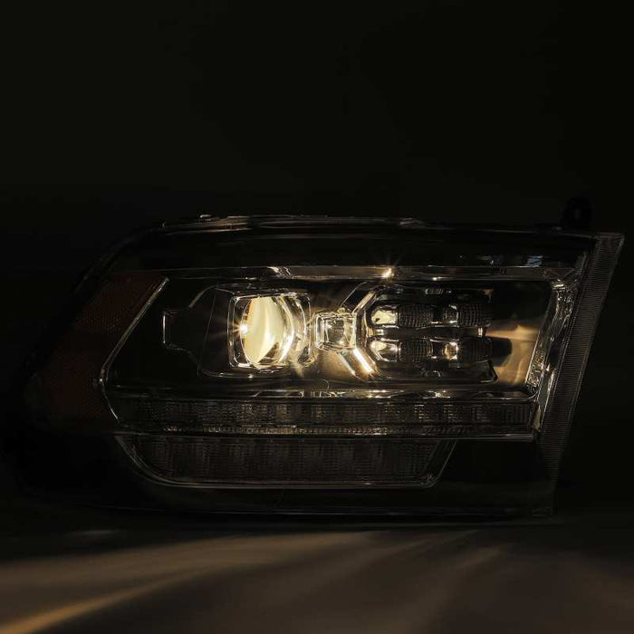 Phares à LED AlphaRex 09-18 Dodge Ram 2500 LUXX de style planche noir avec éclairage actif/DRL