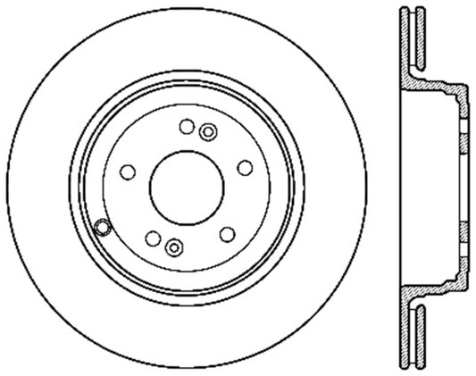 StopTech Power Slot 10-13 Hyundai Genesis Coupe Track & R-Spec Rear Left Drilled Rotor