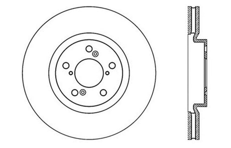 Rotor avant gauche fendu et percé StopTech 07-08 Acura MDX SportStop