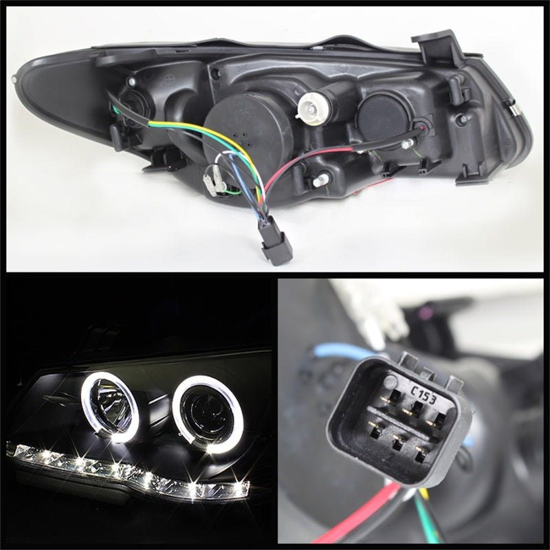 Phares de projecteur Spyder Hyundai Elantra 07-10 LED Halo DRL Blk PRO-YD-HYELAN07-DRL-BK