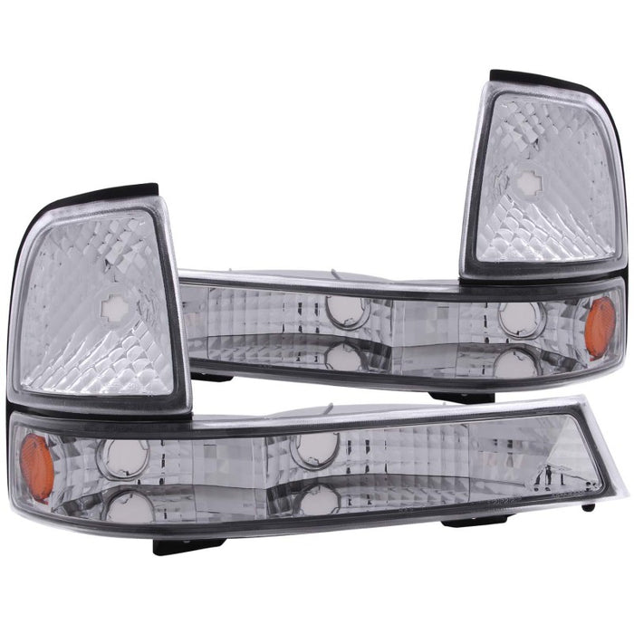 Feux de stationnement ANZO 1998-2000 Ford Ranger Euro Chrome avec réflecteur ambre