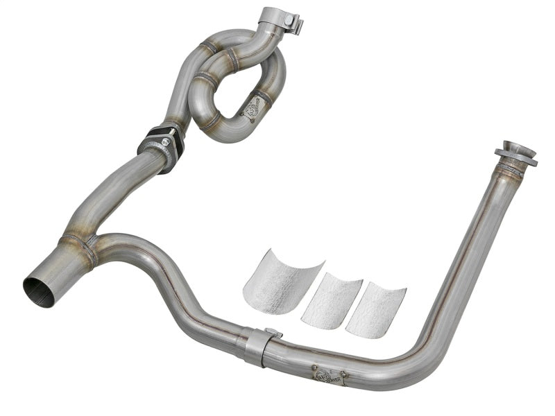 aFe POWER Twisted Steel Y-Pipe w/ Loop Relocation Pipe 12-18 Jeep Wrangler (JK) V6 3.6L