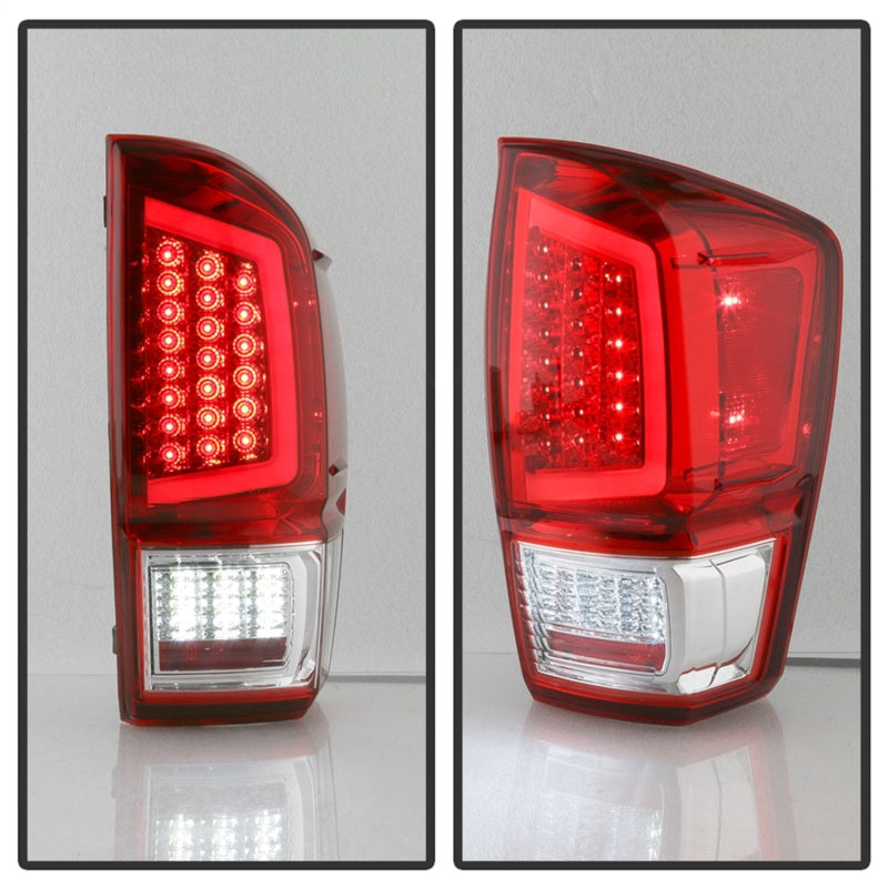 xTune 16-18 Toyota Tacoma Light Bar LED Tail Lights - Chrome (ALT-JH-TTA16-LBLED-C)