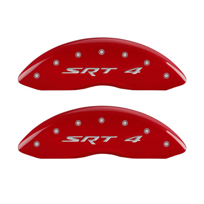 Couvre-étriers MGP 4 gravés avant et arrière SRT4 finition rouge argent ch