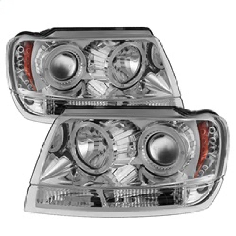 Phares de projecteur Spyder Jeep Grand Cherokee 99-04 LED Halo LED Chrm - PRO-YD-JGC99-HL-C