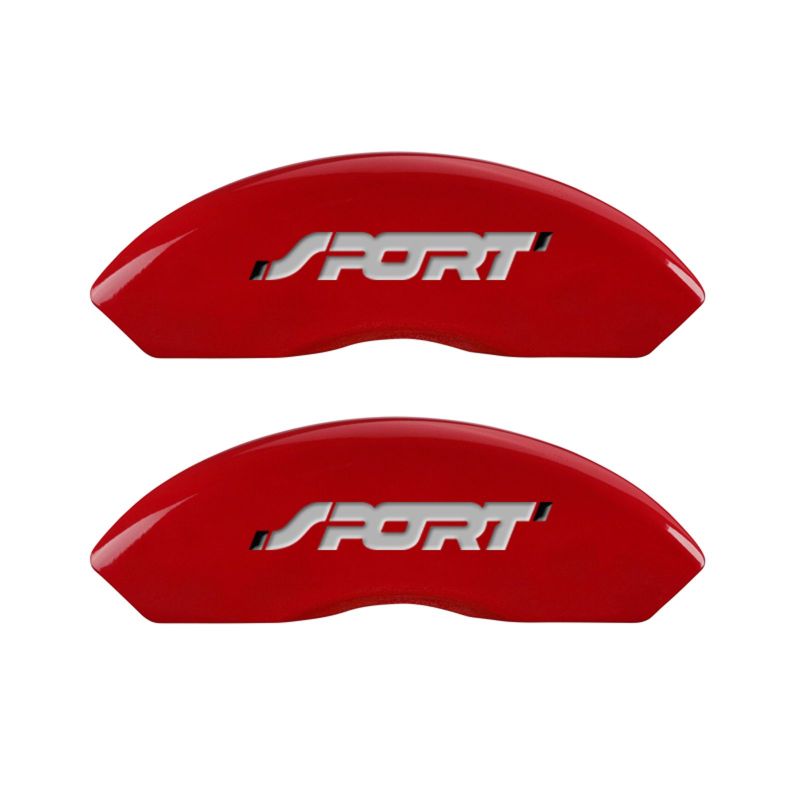 MGP 4 Caliper Covers Engraved Front & Rear No bolts/Sport Red finish silver ch