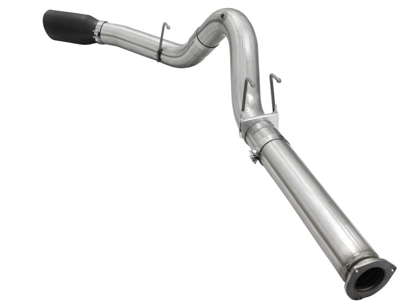 Système d'échappement en acier aluminisé aFe Atlas Exhausts 5 pouces DPF-Back 2015 Ford Diesel V8 6,7 L (td) Embout noir