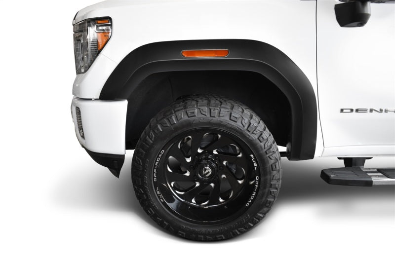 Bushwacker 20-21 GMC Sierra 2500HD Élargisseurs d'aile avant de style Extend-A-Fender 4 pièces - Noir