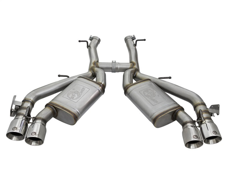 aFe MACHForce XP 3in 304 SS Axle-Back Dual Exhaust (NPP) w/ Polished Tips 16-17 Camaro SS V8-6.2L