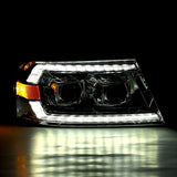 Phares de projecteur à LED AlphaRex 06-08 Lincoln Mark LT LUXX-Series Noir avec signal séquentiel