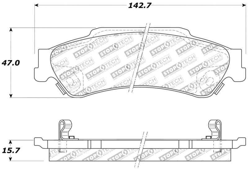 Plaquettes de frein sport StopTech avec cales et matériel - Avant