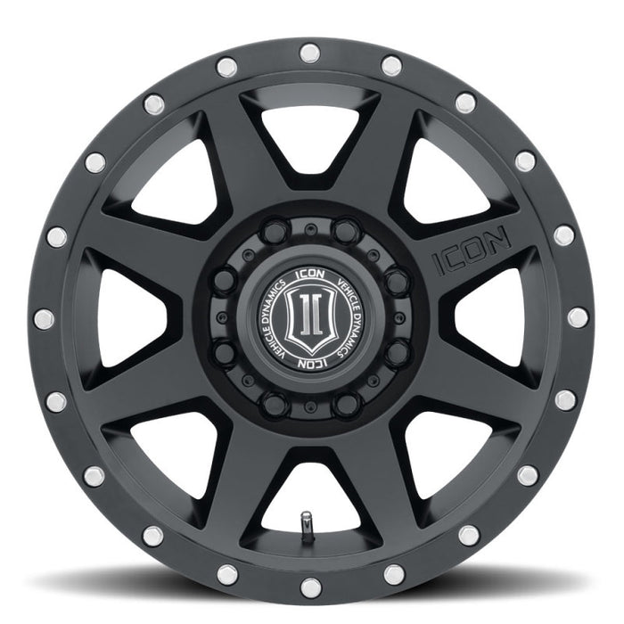 Roue ICON Rebound HD 18x9 8x6,5 12 mm de déport 5,5 pouces BS 121,4 mm d'alésage noir satiné